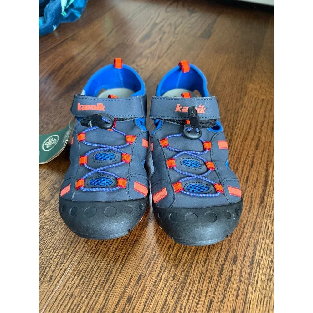 Kamik Mantaray Boys Waterproof Sport Sandals Water Shoes Size 3 Blue NWT NWOB